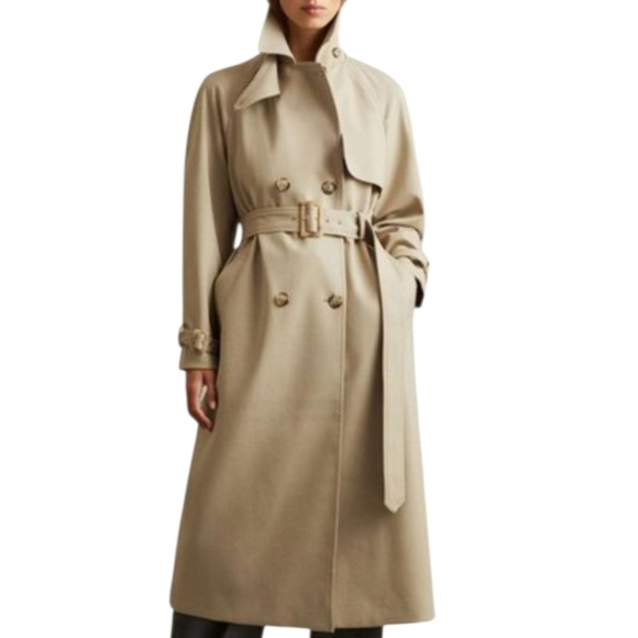 Reiss Darcie Wool-blend Belted Trench Coat - Picture 11 of 11